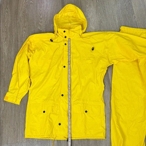 Helly Hansen PU Yellow Rain Suit Set Jacket & Pants Waterproof Fisherman Sailing - Picture 8 of 12